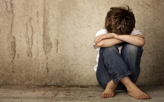 A lonely boy is crying Lonely Child