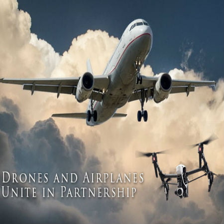 Drone Partnership Along Airplanes