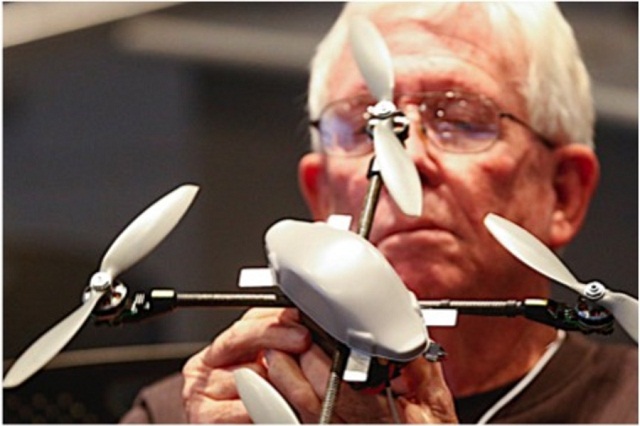 A man holding a drone Unmanned Aerial Vehicle