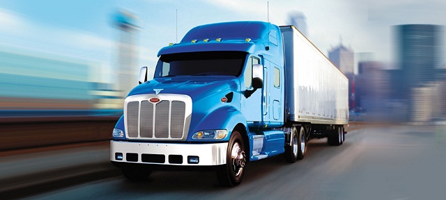 A blue semi truck Semi Truck