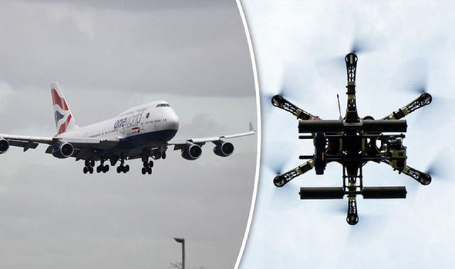 Drones and Airplanes Collide