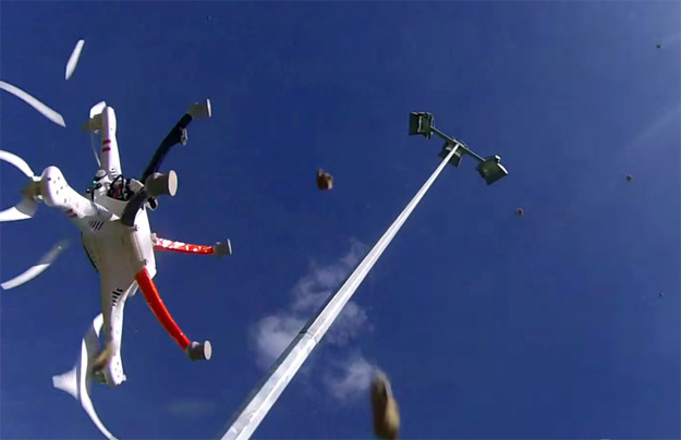 A crashed drone falling Drone Crash