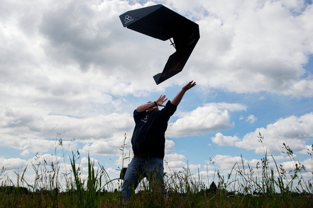 A pilot flying an AgDrone AgDrone