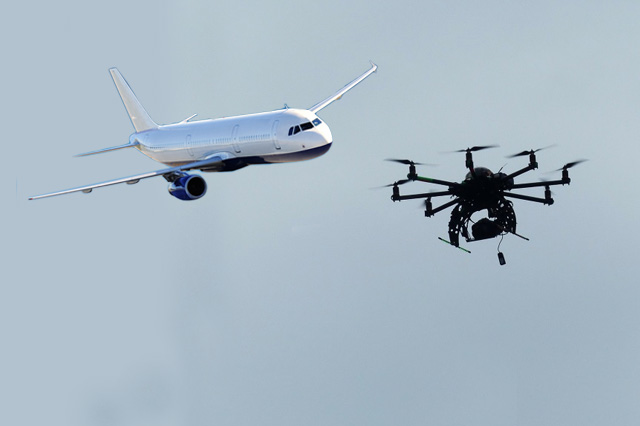 Drone and plane - Drone and Aircraft Collision Highly Improbable