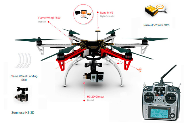 DJI F550 Hexacopter Features - Trackimo