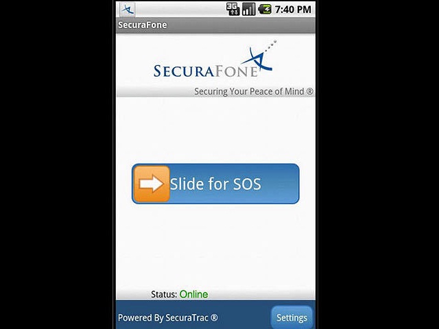 An app powered by SecuraTrac SecuraFone
