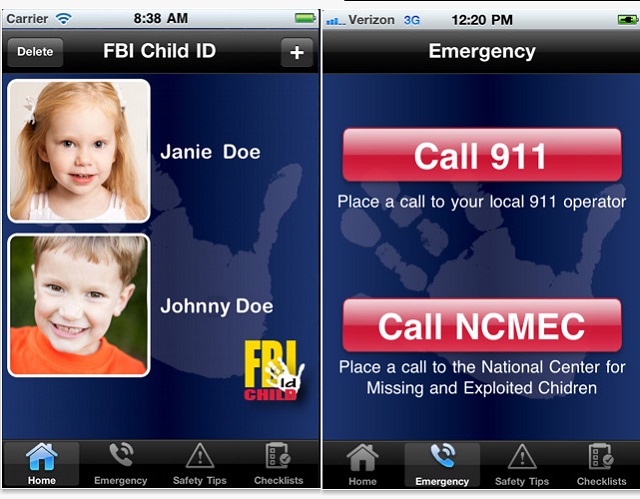 An app called FBI Child ID Child Safety App