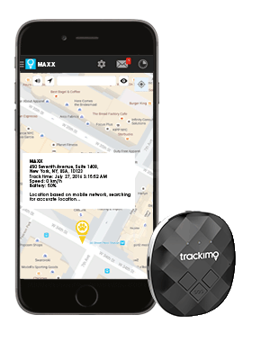 Trackimo 3G Guardian with smartphone