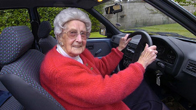 Old lady in a car Elderly Driver