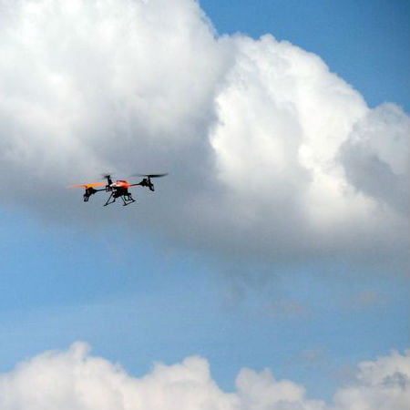 Lone Drone Flying in the Sky