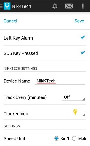 Trackimo Settings