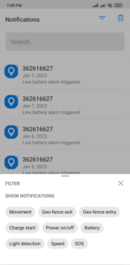 Notifications - Trackimo